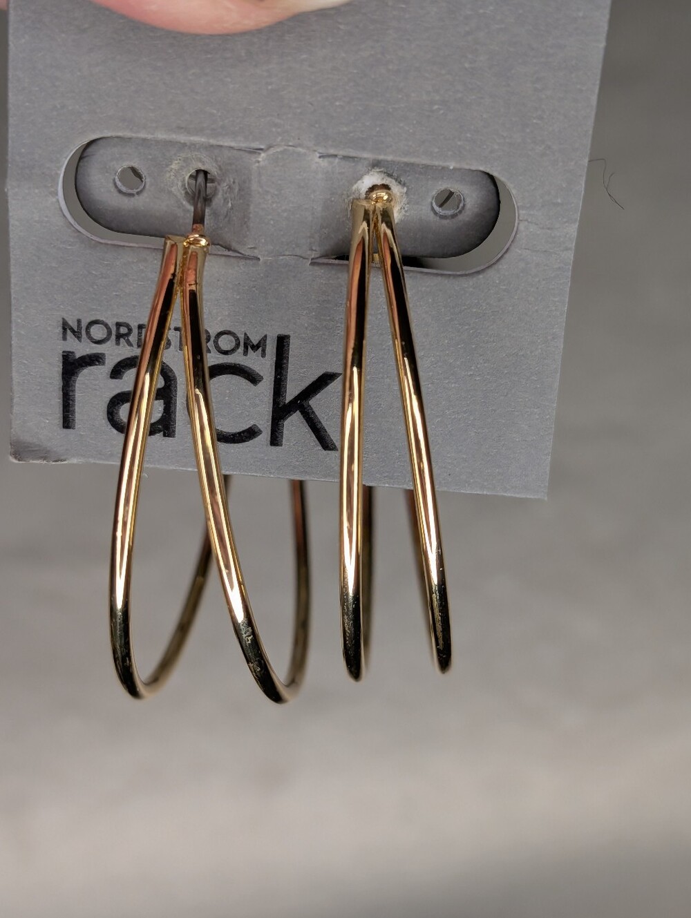 Nordstrom Rack Gold Tone Double Layer Hoop Earrings Split Multi Strand Large